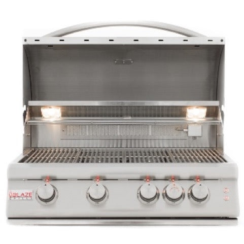 Blaze 32" 4-Burner LTE Gas Grill With Rear Burner and Built-in Lighting System - Marine Grade Upgrade Available